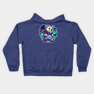 Cute Polar Bear - Nothern Lights Mascot Bear Kids Hoodie